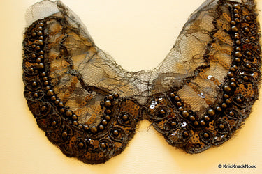 Black Net Fabric Collar Trim